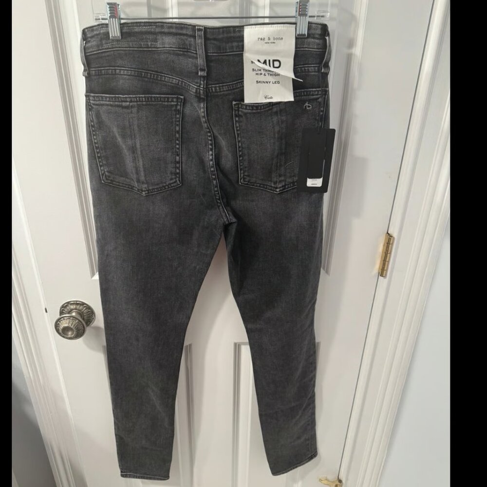 Rag & Bone Cate Mid Rise Skinny Jeans in Black Opal Size 29 - Picture 7 of 9